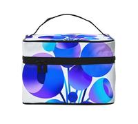 YXLymxDAMAI Bolsa de maquillaje de viaje con pintura al óleo de color claro, bolsa de cosméticos de moda con gran capacidad para viajes, gimnasio y camping, Ramo de color azul claro y morado, Talla