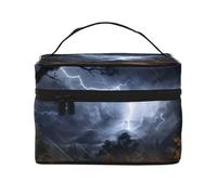 YXLymxDAMAI Bolsa de maquillaje de viaje de ruleta antigua, bolsa de cosméticos de moda con gran capacidad para viajes, gimnasio y camping, Una noche de relámpagos y truenos, Talla única