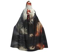 YXLymxDAMAI Capa con capucha Angry Rooster para hombres y mujeres, perfecta para Halloween, fiestas de disfraces, cosplay, negro, blanco