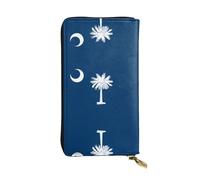 YXLymxDAMAI Cartera de cuero de alta calidad con bandera suiza, elegante cartera larga con cierre de cremallera, carteras ideales para uso diario, Bandera de Carolina del Sur, Talla única