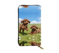 YXLymxDAMAI Cartera de cuero de alta calidad con crayones de colores, elegante cartera larga con cierre de cremallera, carteras ideales para uso diario, Osito marrón, Talla única