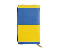 YXLymxDAMAI Cartera de cuero de primera calidad con la bandera de Haití, elegante cartera larga con cierre de cremallera, carteras ideales para uso diario, Bandera de Ucrania, Talla única