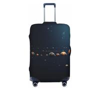 YXLymxDAMAI Fundas de maleta de rejilla hexagonal negra para equipaje, adecuadas para equipaje de viaje, funda de protección de 18 a 32 pulgadas, color negro, Hermosos planetas del universo, M