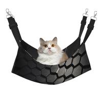 YXLymxDAMAI Hamaca de rejilla hexagonal negra para gatos, cama hamaca para mascotas con correas ajustables, adecuada para gatos, hurones, cachorros o mascotas pequeñas