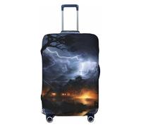 YXLymxDAMAI Hermosas fundas de maleta de tótem de águila para equipaje, adecuadas para funda de protección de equipaje de viaje de 18 a 32 pulgadas, color negro, Una noche de relámpagos y truenos, L