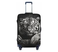 YXLymxDAMAI Resting Tiger - Fundas de maleta para equipaje, adecuadas para equipaje de viaje, funda de protección de 18 a 32 pulgadas, color negro, Tigre en reposo, L