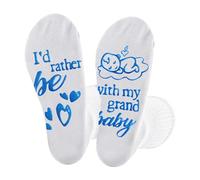 Yxmeiguo Divertidos calcetines para abuelos, regalo del día de la madre para abuela, regalo esperado para abuela, abuelo nana de nietos y nietos, calcetines divertidos para abuela, I'd Rather Be