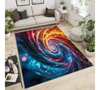 YXQAIED Alfombra colorida con espiral de 100 x 200 pulgadas, lavable, espacio exterior, universo pequeño, tapete de entrada, nube, mar, remolino, galaxia, antideslizante, para sala de estar