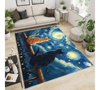 YXQAIED Alfombra de gato de 120 x 180 cm, alfombras de animales 3D para dormitorio, niños, gatitos, amantes de los gatos, alfombras para sala de estar, alfombra de gatos para niños y niñas, alfombra