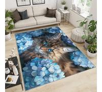 YXQAIED Alfombra de gato de 60 x 90 cm, alfombras de animales 3D para dormitorio, niños, gatitos, amantes de los gatos, alfombras para sala de estar, alfombra de gatos para niños y niñas, alfombra
