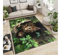 YXQAIED Alfombra de gato de 80 x 120 cm, alfombra de animales 3D para dormitorio, niños, gatitos, amantes de los gatos, alfombras para sala de estar, alfombra de gatos para niños y niñas, alfombra