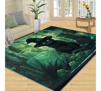 YXQAIED Alfombra de gato negro en el bosque para habitación de los niños, alfombra de correr de 60 x 180 cm, alfombra mágica para dormitorio, alfombra de bosque de fantasía para sala de estar