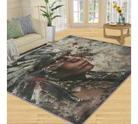 YXQAIED Alfombra de indios nativos americanos y decoración del hogar, alfombra de color con cara de hombre, 180 x 200 cm, alfombras para sala de estar, alfombras resistentes a las manchas para