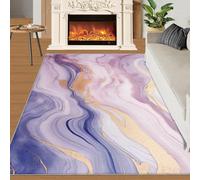 YXQAIED Alfombra de mármol para decoración del hogar y regalos, alfombra de área de 90 x 120 cm, alfombras de mármol rosa y morado para sala de estar, alfombras lavables con líquido nórdico para