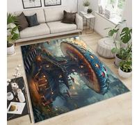YXQAIED Alfombra de pasillo de 100 x 200 pulgadas, diseño de hongos del país de las maravillas para decoración de habitación de niños y niñas, alfombras de animales de tigre, alfombra lavable ideal