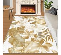 YXQAIED Alfombra floral para decoración del hogar y regalos, 160 x 230 cm, alfombras de hoja de palmera y plátano para sala de estar, alfombras lavables de acuarela vintage para dormitorio, alfombra