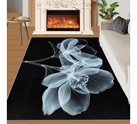 YXQAIED Alfombra transparente con diseño de dalias para decoración del hogar y regalos, 120 x 180 cm, alfombras florales para sala de estar, alfombras lavables para dormitorio, alfombra de interior