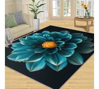 YXQAIED Dahlia - Alfombras 3D abstractas para sala de estar, dormitorio, 80 x 150 pulgadas, estampado floral bohemio, antideslizante, lavable, pelo corto, para decoración del hogar y la cocina