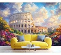 YXQAIED Itlay - Mural de pared 3D del Coliseo de Roma, papel pintado fotográfico con impresión histórica de fama mundial, papel tapiz decorativo de ruinas de edificios antiguos, póster decorativo