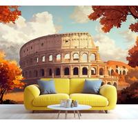 YXQAIED Itlay - Mural de pared 3D del Coliseo de Roma, papel pintado fotográfico con impresión histórica de fama mundial, papel tapiz decorativo de ruinas de edificios antiguos, póster decorativo
