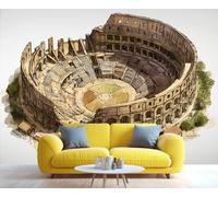 YXQAIED Itlay - Mural de pared del Coliseo de Roma, papel pintado histórico de fama mundial, papel pintado fotográfico de ruinas de edificios antiguos, murales grandes, decoración para sala de estar y