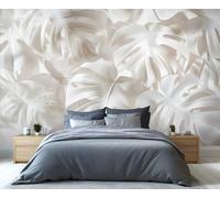 YXQAIED Monstera - Papel pintado de hojas en relieve para sala de estar y decoración del hogar, papel tapiz de plantas tropicales para dormitorio, mural de pared con impresión 3D (no se pela ni se
