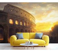 YXQAIED Mural de papel pintado del Coliseo de Roma, famoso mundialmente famoso, 3D, murales de pared con ruinas de edificios antiguos, murales de fondo para sala de estar, dormitorio, 200 x 140 cm