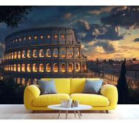 YXQAIED Mural de papel pintado del Coliseo de Roma, famoso mundialmente famoso, 3D, murales de pared con ruinas de edificios antiguos, murales de fondo para sala de estar, dormitorio, 200 x 140 cm