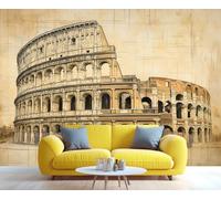 YXQAIED Mural de papel pintado del Coliseo de Roma, famoso mundialmente famoso, 3D, murales de pared con ruinas de edificios antiguos, murales de fondo para sala de estar, dormitorio, 200 x 140 cm