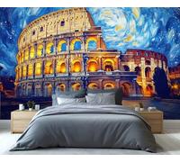 YXQAIED Mural de papel pintado del Coliseo de Roma, famoso mundialmente famoso, 3D, murales de pared con ruinas de edificios antiguos, murales de fondo para sala de estar, dormitorio, 200 x 140 cm