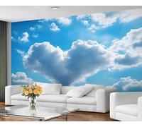 YXQAIED Papel pintado con patrón de corazón, mural de nubes, papel tapiz fotográfico de cielo para decoración de dormitorio, sala de estar (no se pela ni se pega)