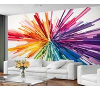 YXQAIED Papel pintado de arco iris, papel pintado geométrico colorido, teñido anudado, no autoadhesivo, murales de pared grandes para sala de estar, dormitorio, decoración del hogar, 200 x 140 cm
