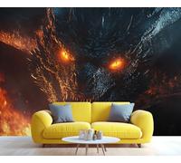 YXQAIED Papel pintado de dragones occidentales, papel de pared para dormitorio, no autoadhesivo, papel tapiz de dragones míticos para sala de estar, murales de pared de animales de fantasía y