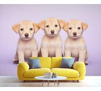 YXQAIED Papel pintado de labrador, papel pintado para dormitorio de perro, papel de pared para sala de estar, no autoadhesivo, foto de animales, murales de pared 3D y decoración de habitación, 350 x