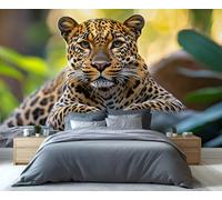 YXQAIED Papel pintado de leopardo, papel pintado de animales salvajes para sala de estar, papel pintado de paisaje para dormitorio, murales de pared 3D para decoración de habitación de adultos (no se