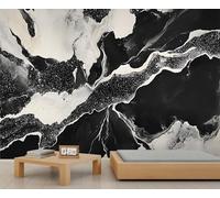 YXQAIED Papel pintado de mármol, mural de mármol negro y gris y decoración del hogar, papel pintado texturizado de salpicaduras de tinta, no autoadhesivo, murales de pared grandes para sala de estar y