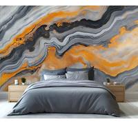 YXQAIED Papel pintado de mármol, papel tapiz de ondas abstractas para sala de estar, papel de pared de mármol retro, no autoadhesivo, mural grande 3D negro y gris, póster de decoración del hogar, 300