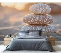 YXQAIED Papel pintado de meditación zen, mural de basalto, papel tapiz de yoga japonés para dormitorio, sala de estar, no autoadhesivo, decoración del hogar, murales de pared 3D, 100 x 70 cm