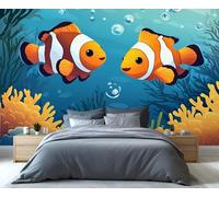 YXQAIED Papel pintado de océano, papel pintado de peces, murales de pared 3D de mundo submarino para sala de estar, decoración del hogar y papeles pintados no autoadhesivos, 260 x 175 cm