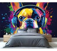 YXQAIED Papel pintado de perro, papel pintado de graffiti de animales, papel pintado para dormitorio, no autoadhesivo, para sala de estar, bulldog francés, mural grande 3D y póster de decoración del