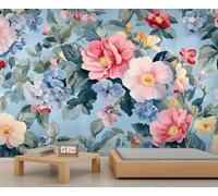 YXQAIED Papel pintado floral, papel pintado floral rústico para dormitorio y decoración del hogar, papeles pintados románticos europeos para sala de estar, mural de pared con impresión 3D (no se pela
