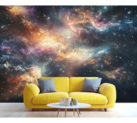 YXQAIED Papel pintado fotográfico de galaxia, papel tapiz espacial cosmos para sala de estar, papel de pared de dormitorio de nebulosa, no autoadhesivo, murales de pared grandes
