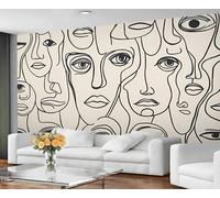 YXQAIED Papel pintado fotográfico de líneas negras, 200 x 140 cm, mural panorámico de escultura de líneas, arte abstracto, papel tapiz texturizado fotográfico para dormitorio, sala de estar (no se