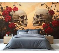 YXQAIED Papel pintado gótico para decoración del hogar y mural, papel pintado de calavera para dormitorio, papel pintado del día de los muertos para sala de estar, murales de pared grandes no