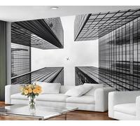 YXQAIED Papel pintado Gray City 390 x 260 cm, papel pintado de rascacielos, papel pintado de dormitorio con paisaje urbano, murales de pared no autoadhesivos impresos en 3D