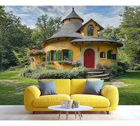 YXQAIED Papel pintado - Mural de cabaña de campo y decoración del hogar, papel tapiz verde para dormitorio, papel pintado con temática de Hobbit para sala de estar, no autoadhesivo, mural grande