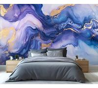 YXQAIED Papel tapiz de mármol de 200 x 140 cm, papel tapiz morado fluido para sala de estar, papel tapiz fotográfico con textura de lámina dorada, mural grande de mármol morado para decoración de