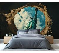 YXQAIED París, Francia, papel pintado personalizado de la Estatua de la Libertad, papel pintado de paisaje urbano para dormitorio, sala de estar, decoración del hogar (no se pela ni se pega), 390 x
