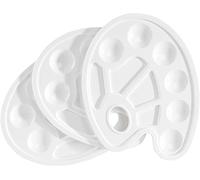 YXQSED - Paleta de Pintura de plástico Ovalada (3 Unidades, Regalo de 3 Unidades), Color Blanco