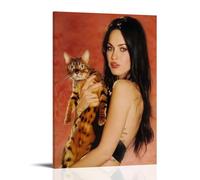 YXRONG Póster decorativo de Megan Fox 8, pintura al óleo, lienzo, pintura artística, decoración de dormitorio, 20 x 30 cm, estilo marco